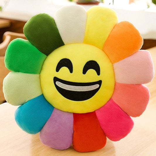 Happy Smiley Sunflower Pillow