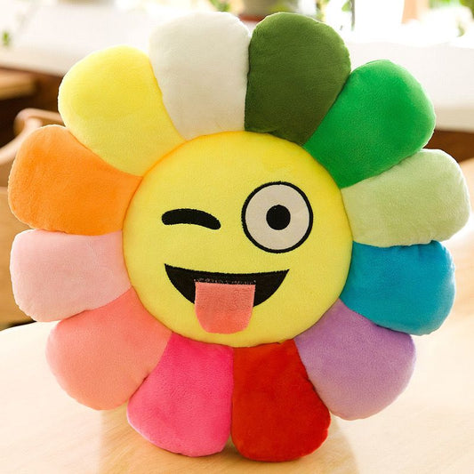 Silly Smiley Sunflower Pillow