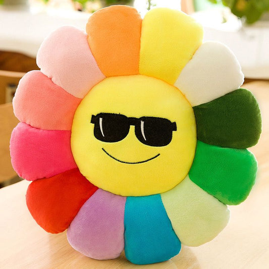 Cool Smiley Sunflower Pillow